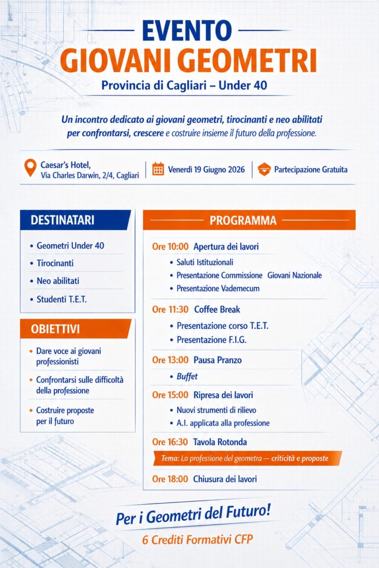EVENTO GIOVANI GEOMETRI UNDER 40      CAGLIARI 19 giugno 2026