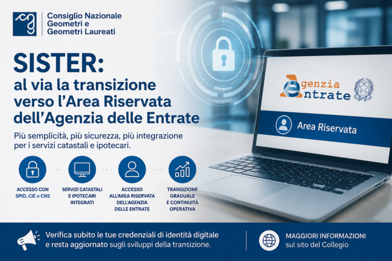 SISTER: al via la transizione verso l’Area Riservata dell’Agenzia delle Entrate
