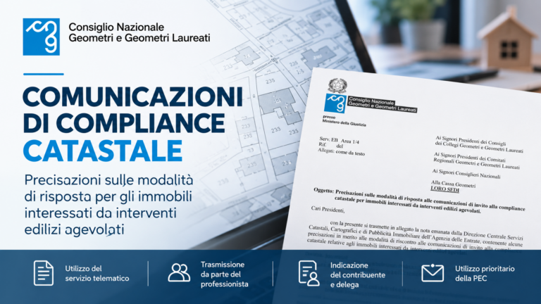COMPLIANCE CATASTALE: Precisazioni sulle modalità di risposta alle comunicazioni di invito alla compliance catastale per immobili interessati da interventi edilizi agevolati